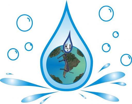 Gota de agua con el planeta Tierra