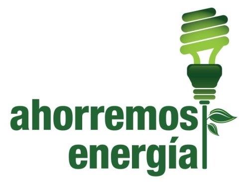 Foco ahorrador con la leyenda ahorremos energía